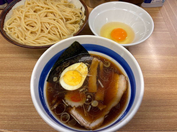 「もりそば（並盛）＋生玉子」@東中神大勝軒の写真