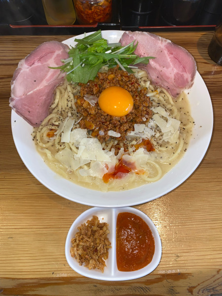 「台湾カルボナーラ大盛り¥1,400円(限定)」@麺屋 一幸の写真
