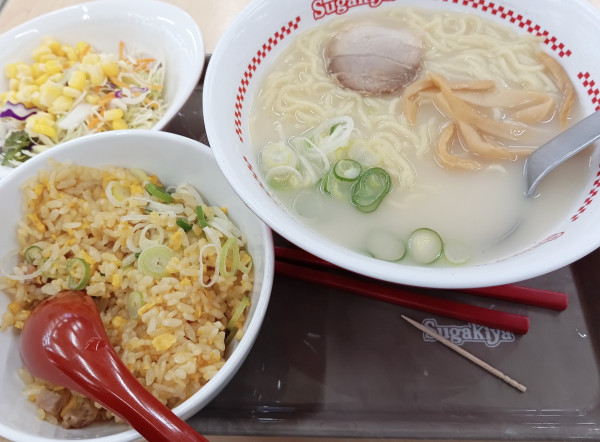 「ラーメン(チャーハン・サラダセット)¥770」@スガキヤ 蒲郡アピタ店の写真