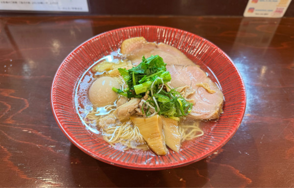 「【限定】軍鶏鴨肉汁ラーメン、味玉、肉増し¥1600」@らーめん 五ノ神精肉店 煮干し編の写真