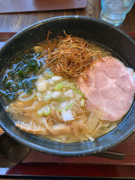 「揚げねぎ湖塩(傾奇者手もみ平打麺)」@麺屋 稀水の写真