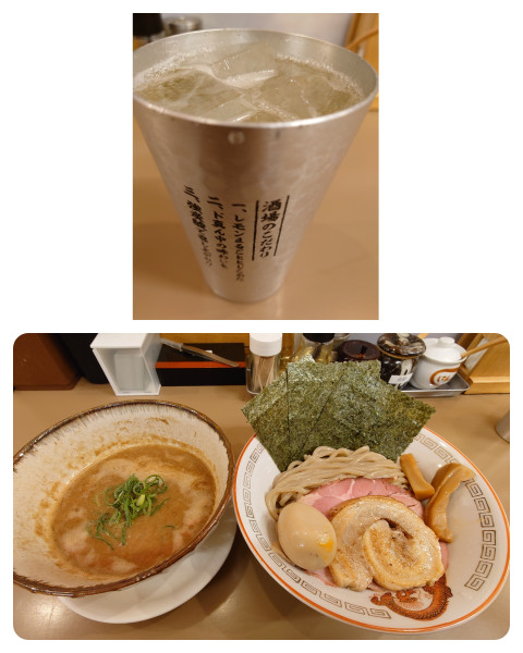 「特製濃魚つけめん+ハイボール」@淳之助製麺食堂の写真