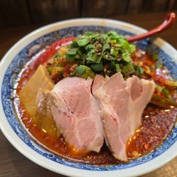 餞式・担タンメン(辛口)・麺大盛り・メンマ・チャーシュー