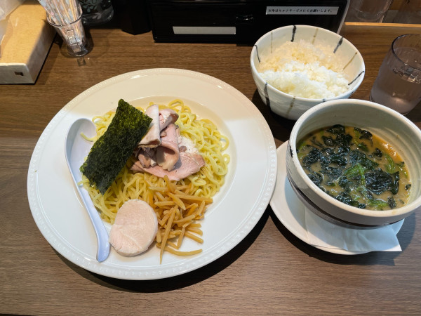 「濃厚味玉つけ麺1,200円（ごはん小中盛付）」@麺屋 へさかの写真
