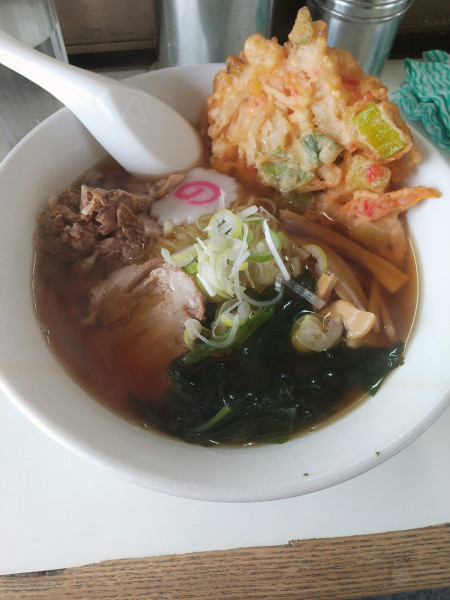「天ぷらラーメン+刻みチャーシュー」@東武ラーメンの写真
