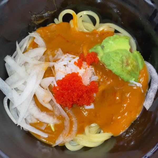 「限定:濃厚かにまぜそば 450円」@スシロー 川越店の写真