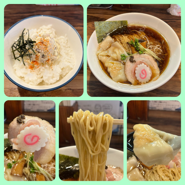 「醬油ワンタン麺¥1000+ミニチャーマヨご飯¥100」@麺処 まるよしの写真