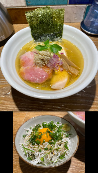 「[限定]鶏とズワイガニ出汁の塩そば¥1130・他」@中華そば やま福の写真