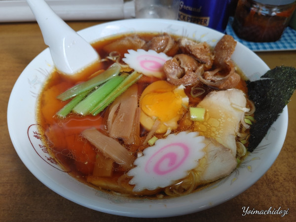 「とりチャーシューメン（1,050円）、とり皮（200円）」@盛昭軒の写真