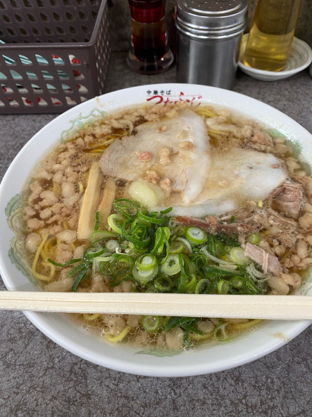 「中華そば大盛脂マシマシニンニクトッピング」@つたふじ 福山支店の写真