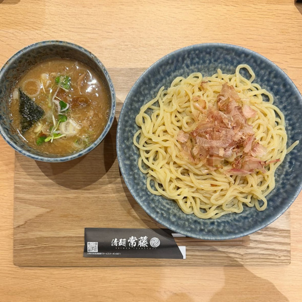 「梅かつおつけ麺 小盛」@清麺 常藤 祐天寺店の写真