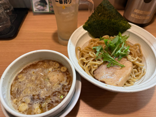 「つけ麺＋挽き肉のミニ賄い飯（無料クーポン）」@旋の写真