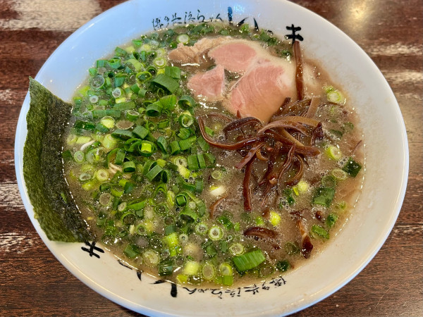 「ねぎらーめん アブラヌキ 粉落とし+替玉 粉落とし」@博多長浜らーめん いっきの写真