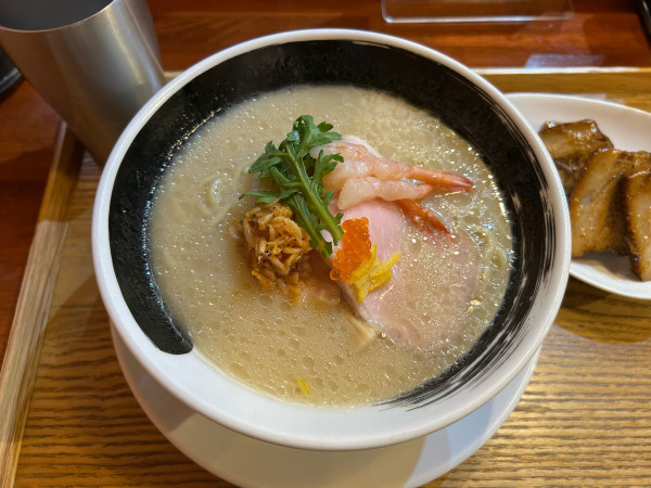 「甘海老の白味噌と酒粕そば」@麺処しろくろの写真