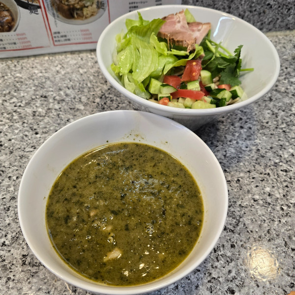 「グリーンカレーつけ麺」@麺屋 有希の写真