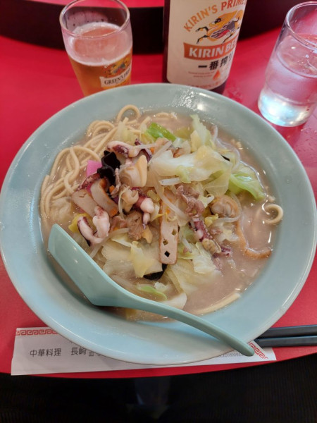 「ちゃんぽん＋中瓶ピール」@長崎飯店 渋谷店の写真