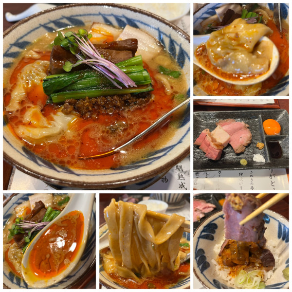 「特製担々麺 1800円 鴨丼ハーフ300円」@中華そば 鴨福の写真