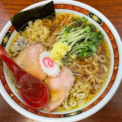 白河ラーメン¥950生姜醤油変更¥100