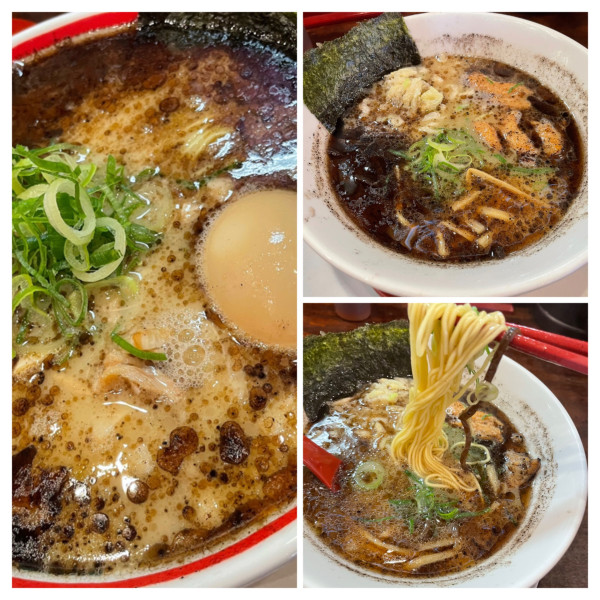 「熊本マー油のヴィーガンらぁめん税込1400 こぼんしゃん味玉」@九州じゃんがら 原宿1階店の写真