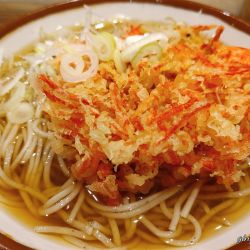 紅しょうが天そば