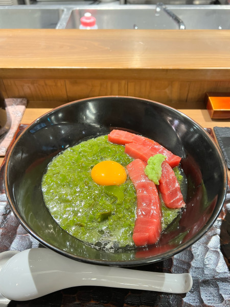 「海（めかぶと本まぐろの和えそば）」@饗 くろ㐂の写真