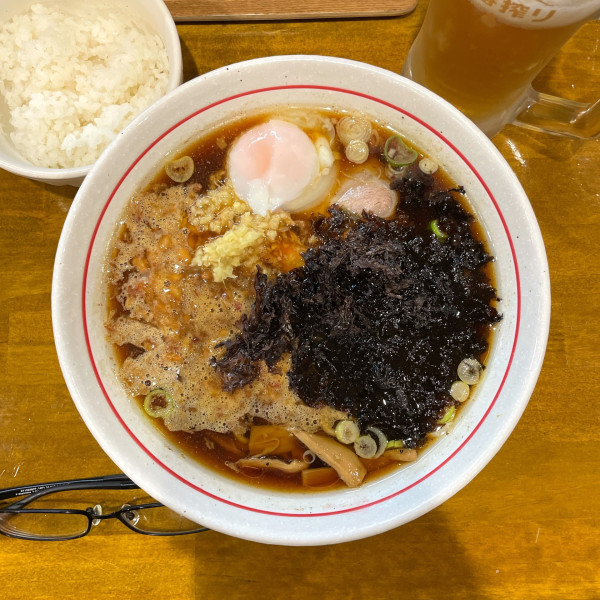 「岩のりと納豆の生姜正油らー麺」@麺屋 ぬまたの写真