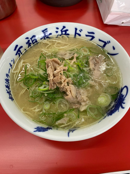 「ラーメン　ベタ生　550円」@古式長浜ラーメン 元祖 長浜ドラゴン 新宮店の写真