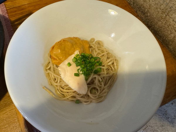 「限定和え玉あん肝」@中華蕎麦 はざまの写真