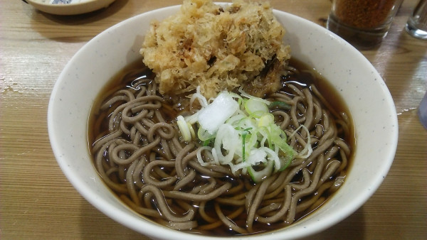 「そば 380円+ごぼう天 120円」@そば処 二葉 神田駅南口店の写真
