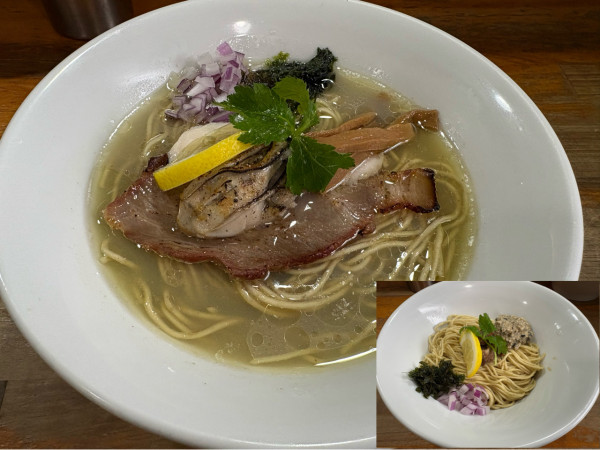 「【限定】濃密牡蠣塩そば1300円、牡蠣和え玉400円」@麺屋 むじゃきの写真