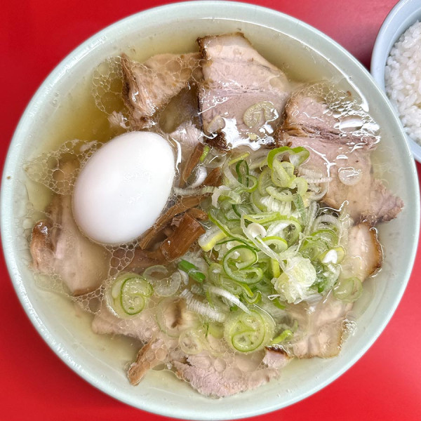 「中華そば＋茹で卵＋塩変更＋ライス（サービス）」@邦ちゃんラーメン 両国店の写真