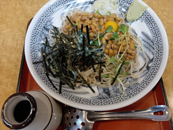 「冷やし納豆そば(¥770）+etc」@おそば 長寿庵 柳ばし支店の写真