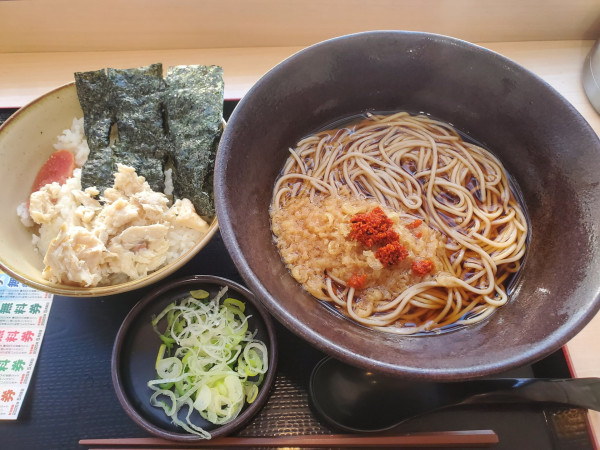「朝食セット 焼鯖ごはん・温」@ゆで太郎 長者町店の写真