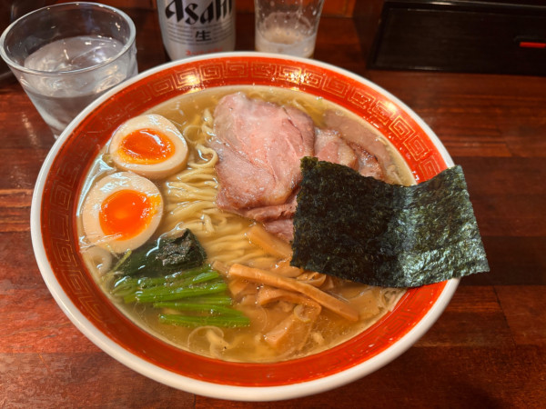 「スーパードライ小瓶〜特塩平打大盛り」@麺処 懐やの写真