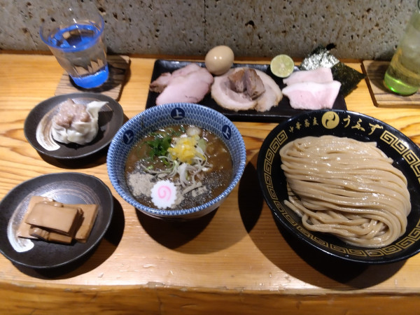 「つけめん　並+桃源全種+α」@中華蕎麦うゑずの写真