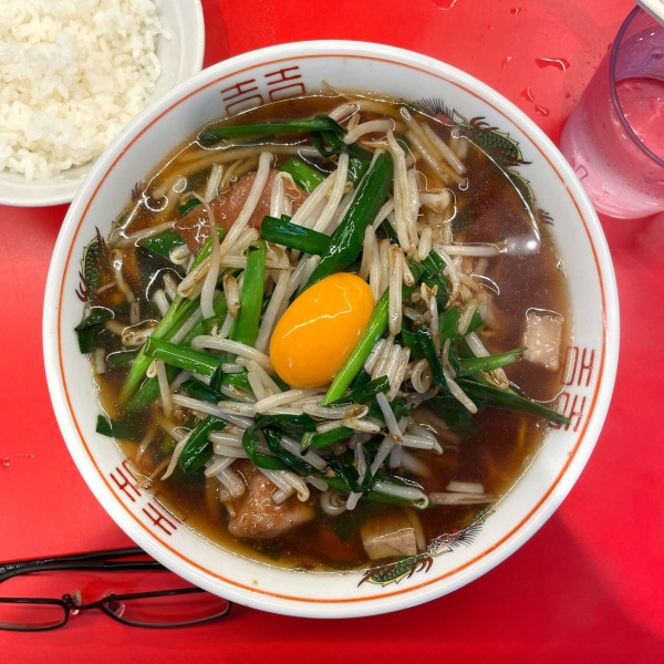 「レバニラ中華そば（小ライス付き）」@レバニラ中華 満腹の写真