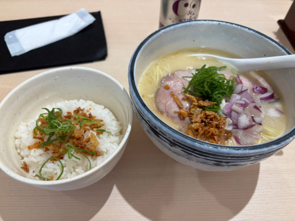 「鶏白湯らぁ麺リゾットセット」@麺処 出汁いのうえの写真