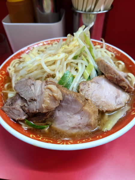 「大豚  麺増し   ニンニク  カラメ」@ラーメン二郎 上野毛店の写真