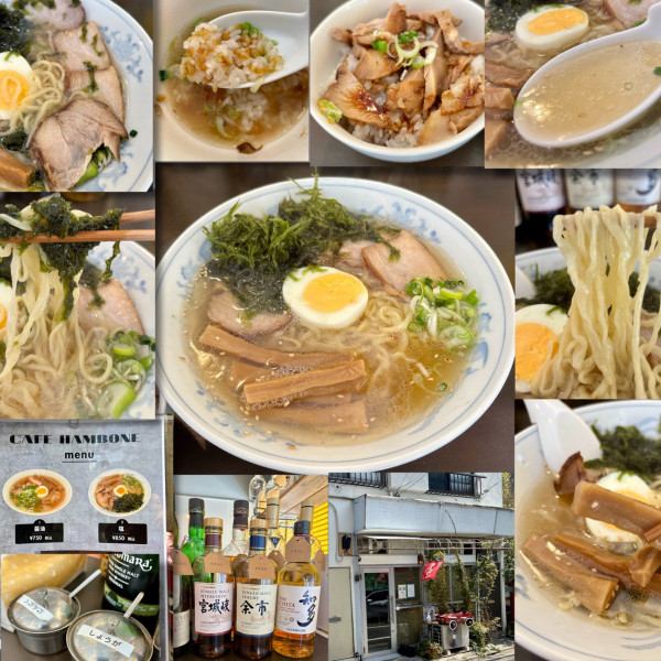 「塩ラーメン850円＋ミニチャーシュー丼」@CAFE HAMBONEの写真