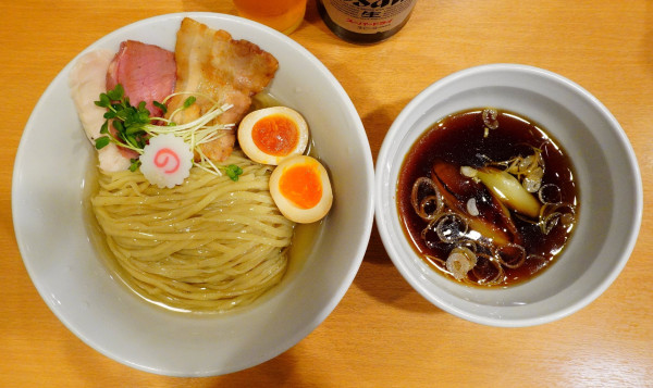 「椎茸昆布水つけ麺＋半熟煮玉子＋瓶ビール」@麺屋 木ノ下の写真