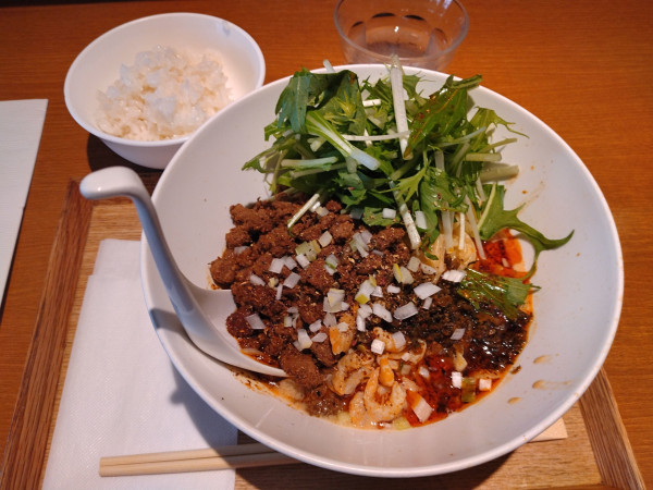 「汁なし白担々麺¥1000+半ライス¥100-」@汁なし担担麺 ピリリ 秋葉原店の写真