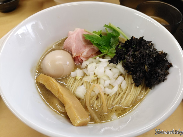 「蟹味噌濃厚白湯ら～めん（1,280円）、めし割り（140円）」@中華そば よしかわの写真