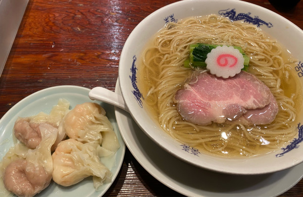 「中華そば(肉2.海老2)1400円 味付き替え玉290円」@中華蕎麦にし乃の写真