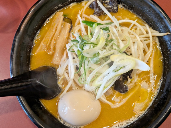 「味噌オロチョンらーめん＋味付玉子」@北海道らーめん ひむろ 亀戸店の写真