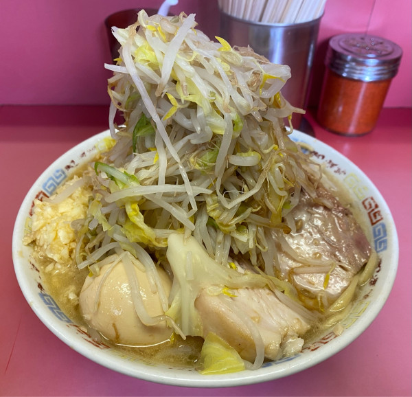 「大豚ラーメン  味つけタマゴ」@ラーメン二郎 ひばりヶ丘駅前店の写真