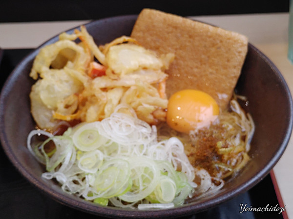 「朝そば（温、生卵：450円）」@ゆで太郎 北本深井店の写真