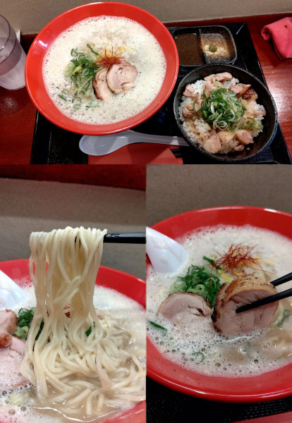 「『鶏煮干しらぁめん 塩+炭火焼きチャーシューご飯』」@麺や わた邉の写真