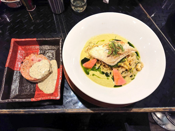 「【限定】和麺 生きがい 甘鯛とそら豆、など」@トーキョーニューミクスチャーヌードル 八咫烏 CHIKARABOの写真