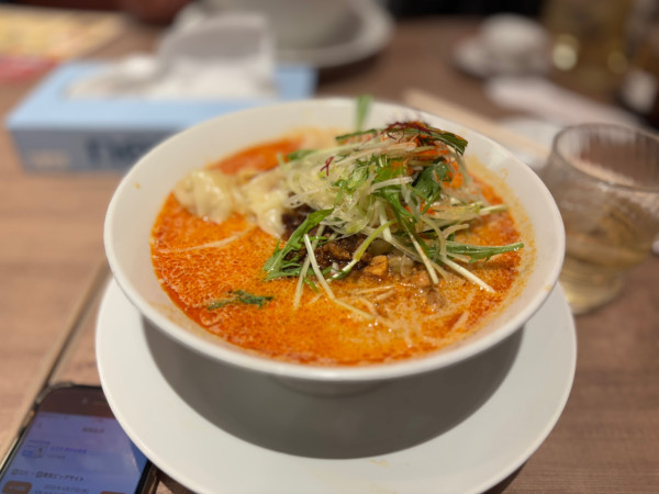 「雲呑担々麺」@広州市場 イオンモールむさし村山店の写真