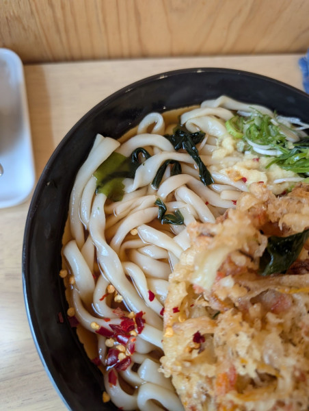 「かき揚げうどん」@まるす そば・うどん立ち食いセンターの写真